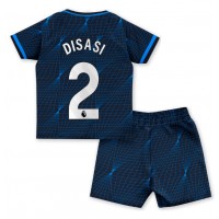 Echipament fotbal Chelsea Axel Disasi #2 Tricou Deplasare 2023-24 pentru copii maneca scurta (+ Pantaloni scurti)
